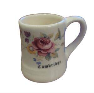 Killbury POTTERY tiny cup mug souvenir collectible CAMBRIDGE floral 2"